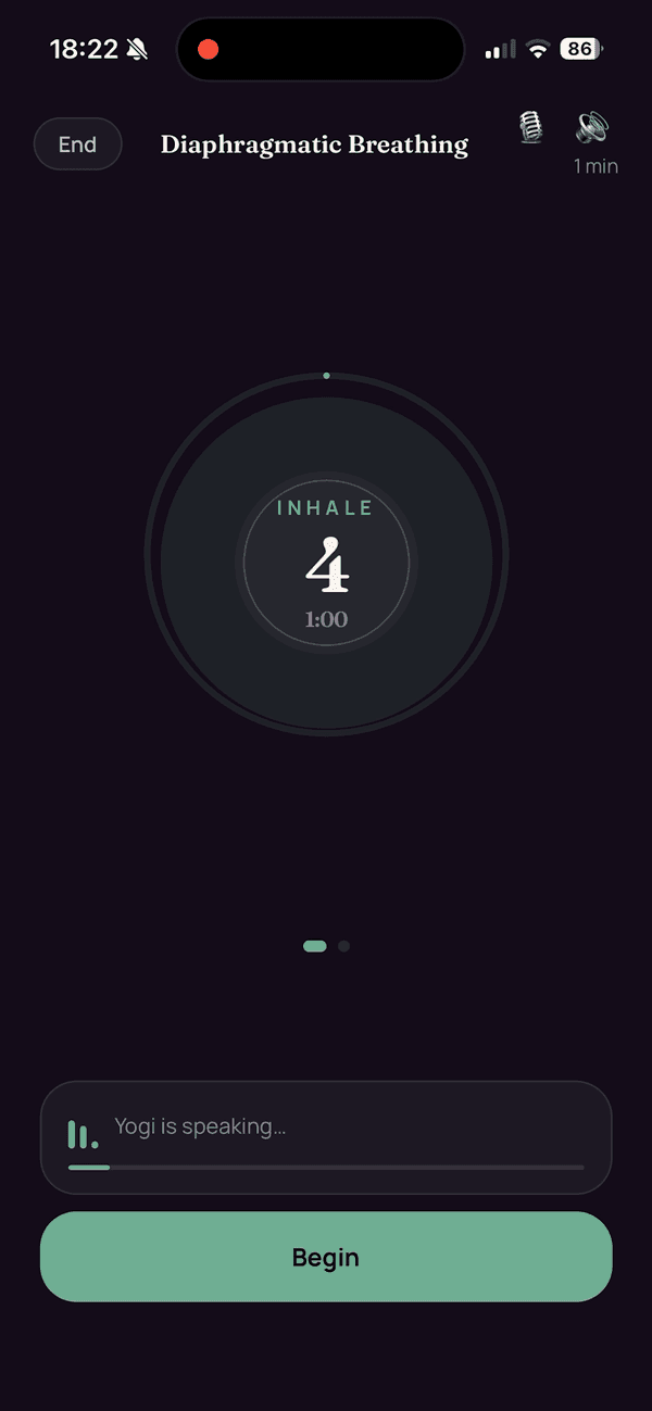 Live Breathing Timer